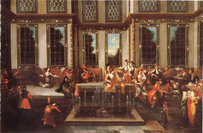 Jan Baptiste Vanmour Reception dans un harem turc (mk32) oil painting image
